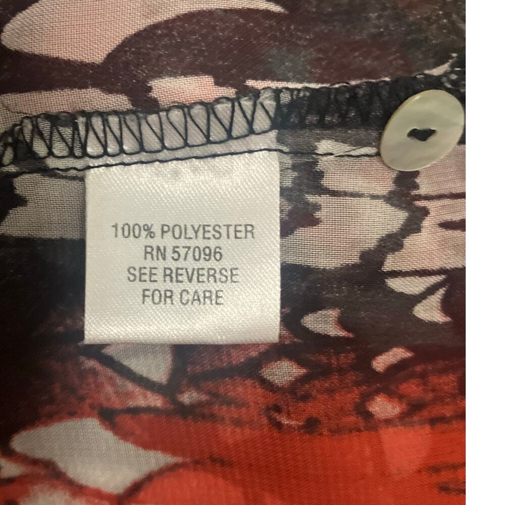 Nicola Women's Floral Multicolor Long Sleeve Button Front Sheer Blouse | Size L - Picture 8 of 10